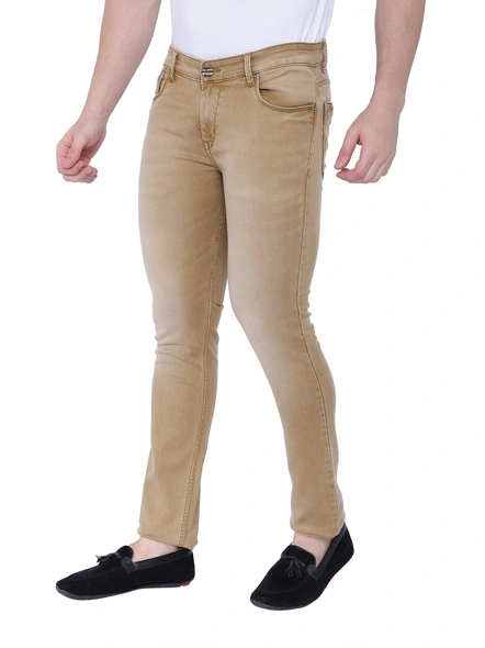 FLAGS Men's Slim Fit Stretch Jeans (Raml987)-Khaki-32-2