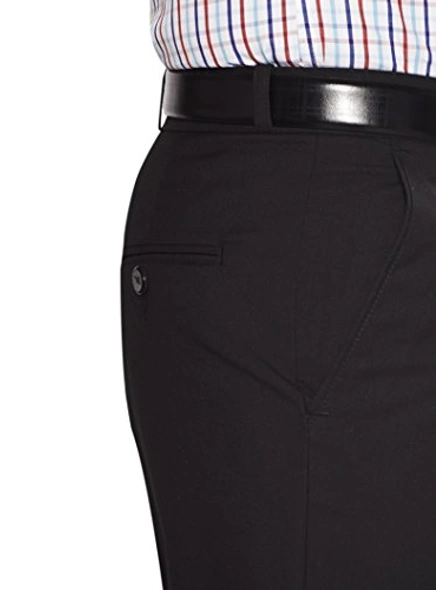 FLAGS Men's Formal Trouser PV Stretch (Trouser)-32-Black-4