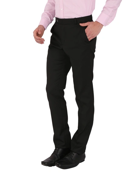 FLAGS Men's Formal Trouser PV Stretch (Trouser)-32-Black-1