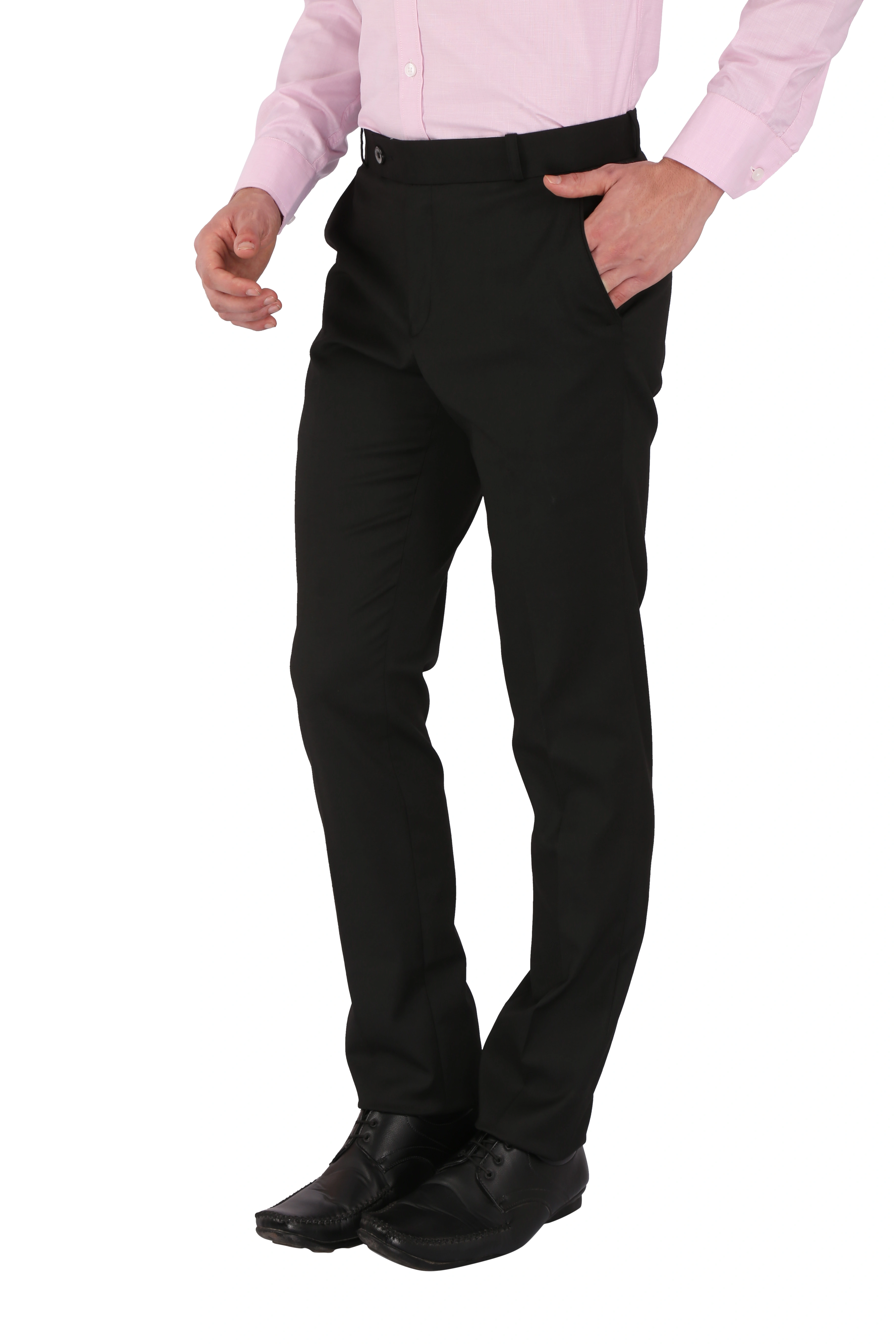 FLAGS Men's Formal Trouser PV Stretch (Trouser)-36-Black-1