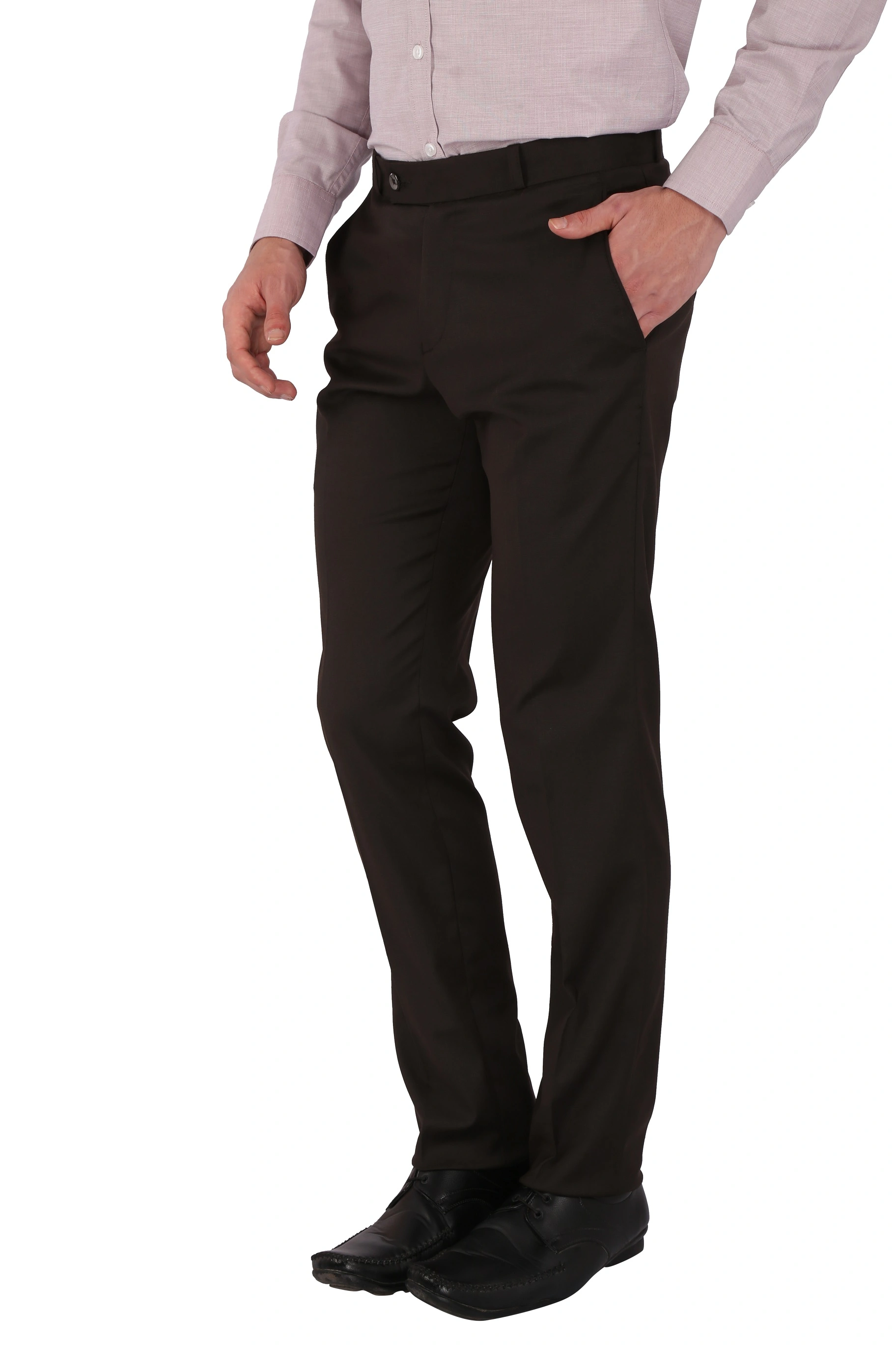 FLAGS Men's Formal Trouser PV Stretch (Trouser)-32-Brown-1