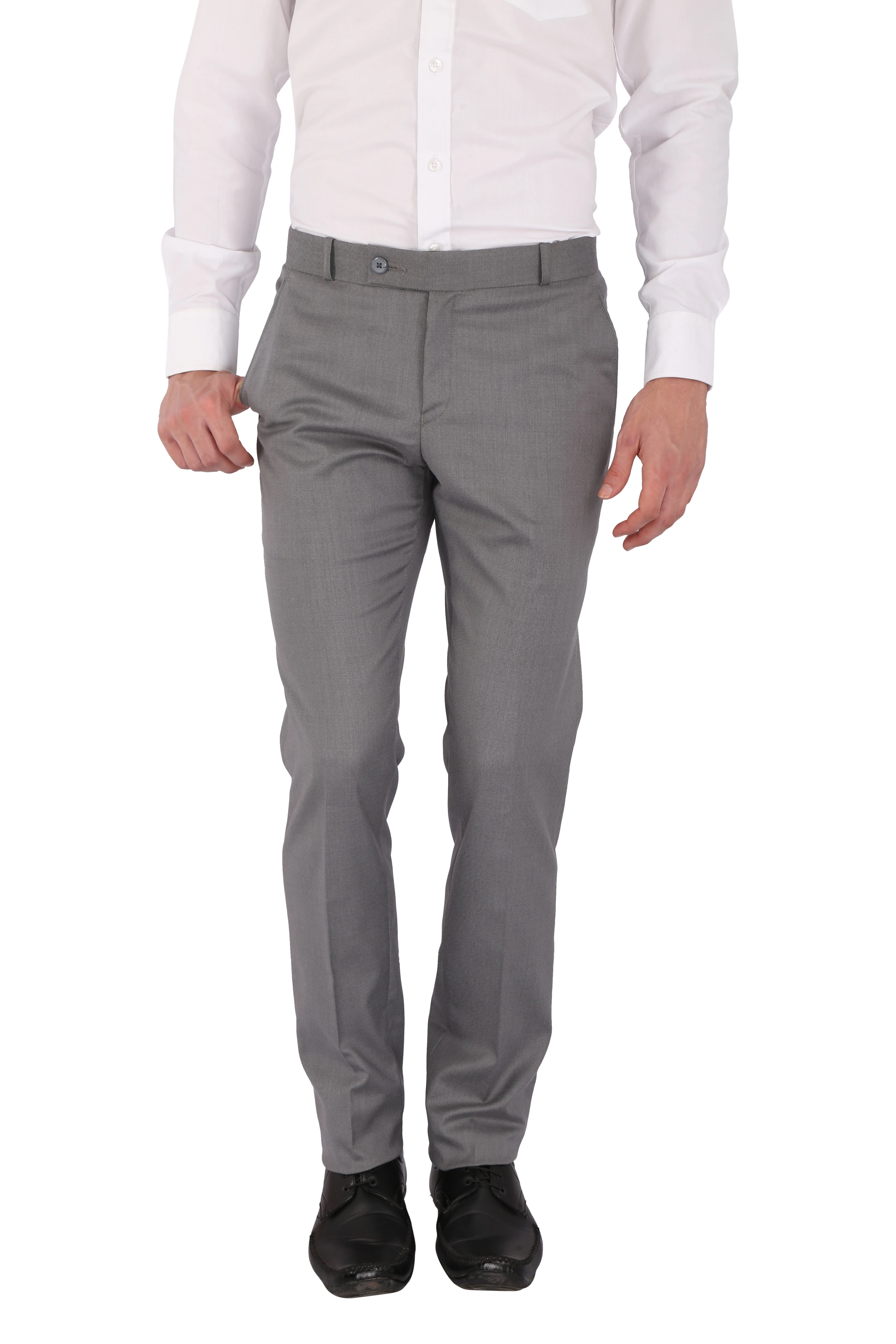 FLAGS Men's Formal Trouser PV Stretch (Trouser)-Trouser_011__Light_Grey-30