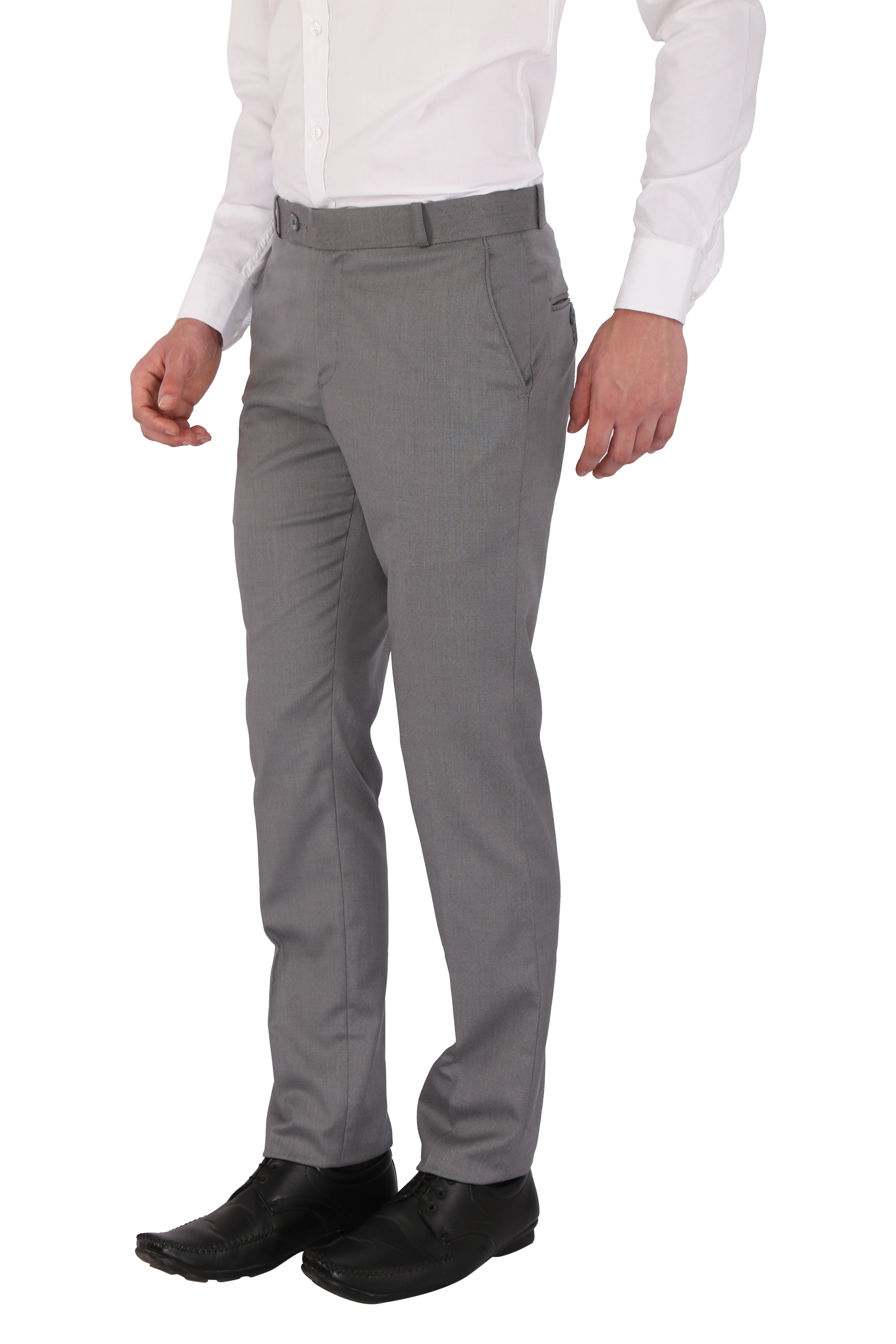 FLAGS Men's Formal Trouser PV Stretch (Trouser)-30-Grey-1