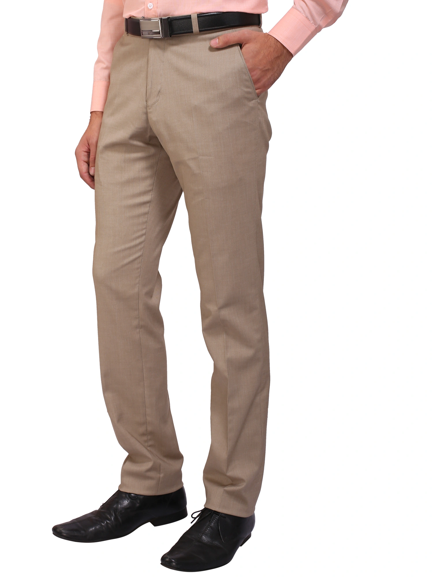 FLAGS Men's Formal Trouser PV Stretch (Trouser)-32-Khaki-2