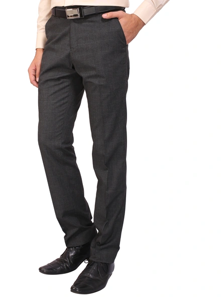 FLAGS Men's Regular Fit Formal Trouser PV Stretch in Checks (Trouser-CKS)-34-Coffee-2