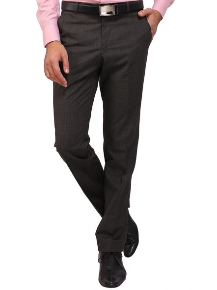 FLAGS Men's Regular Fit Formal Trouser PV Stretch in Checks (Trouser-CKS)-Trouser_015_Black_CKS_STR-30