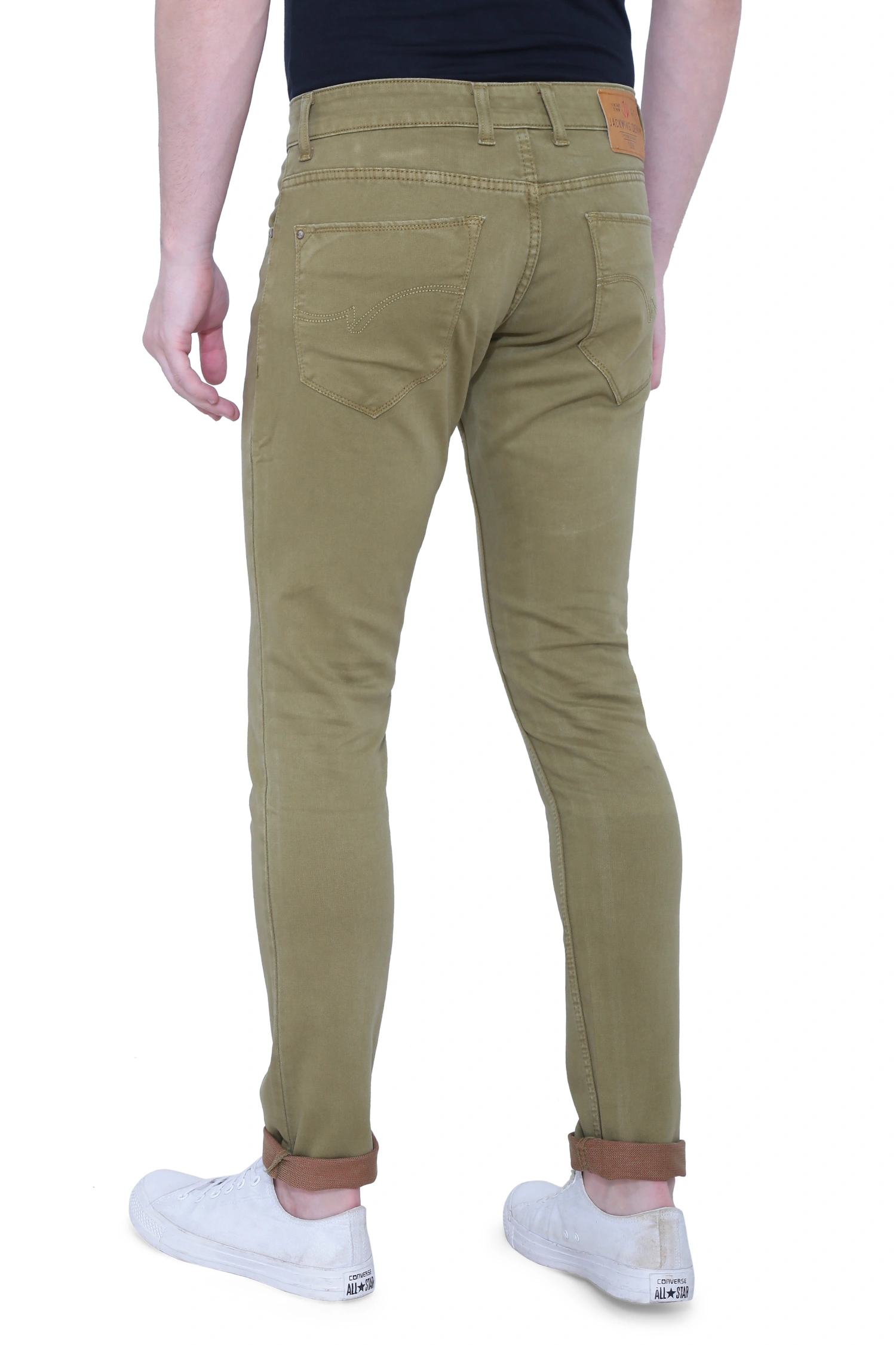 JACKWIN Men's Jeans-30-Khaki-3