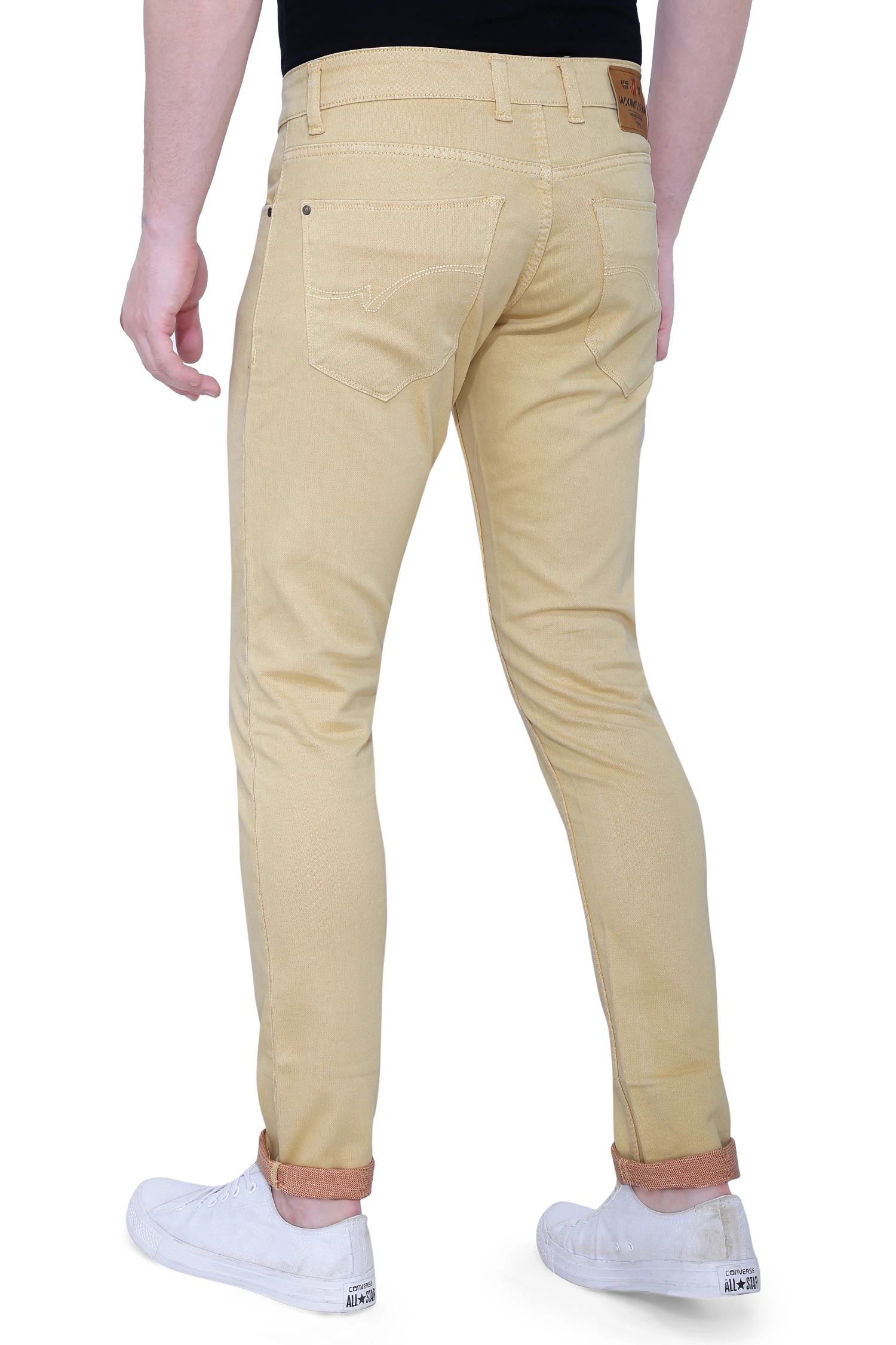 JACKWIN Men's Jeans-32-Almond-3