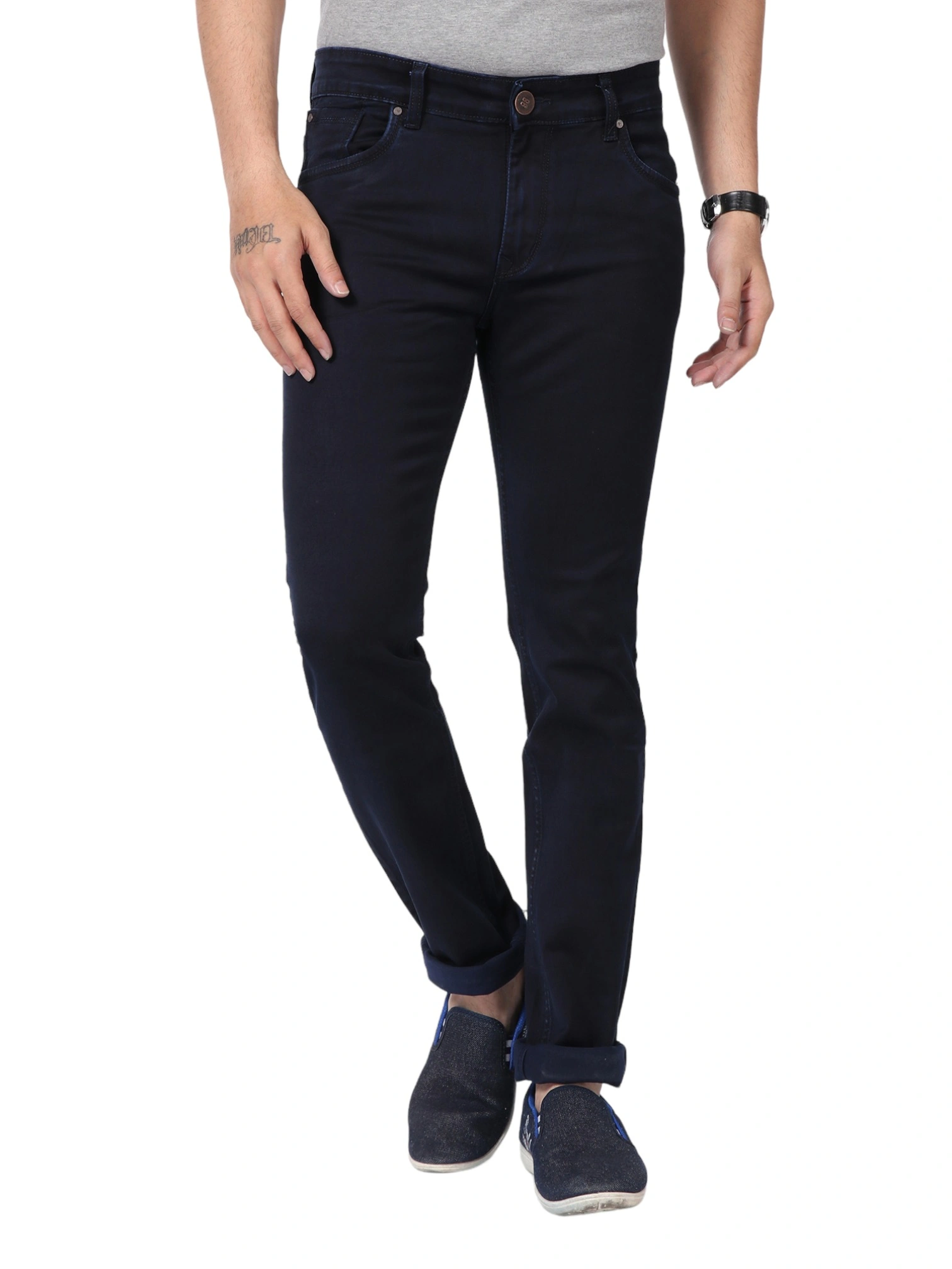 FLAGS Stretch Slim Fit Men's Jeans - Classic Cotton Denim for Modern Style-Local_009SN_CBlue_32