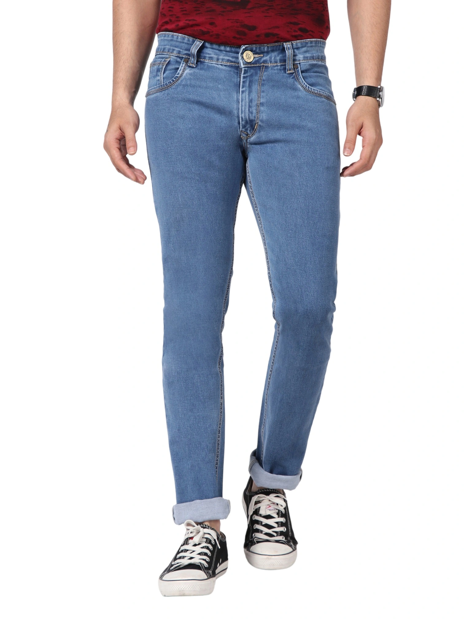 FLAGS Stretch Slim Fit Men's Jeans - Classic Cotton Denim for Modern Style-Local_009SN_MBlue_30