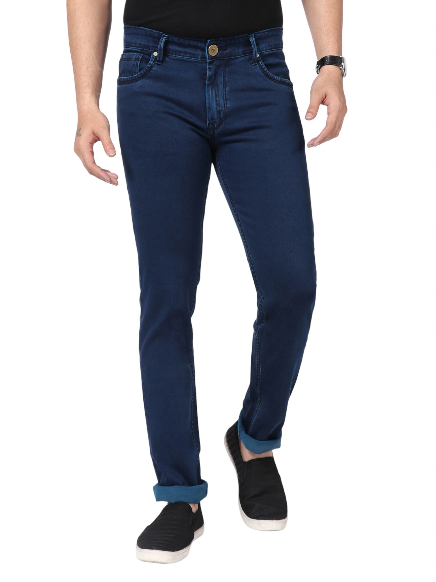 FLAGS Stretch Slim Fit Men's Jeans - Classic Cotton Denim for Modern Style-Local_009SN_PBlue_30