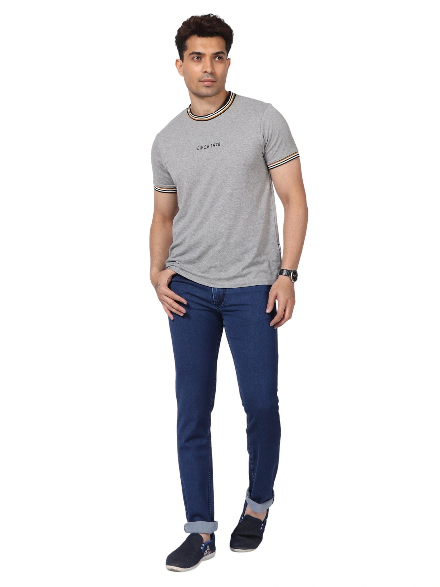 FLAGS Stretch Slim Fit Men's Jeans Style Code_880-32-Dblue-4