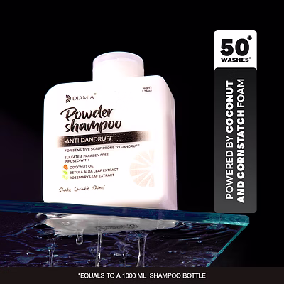 diamia anti dandruff dry powder shampoo