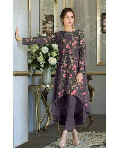 Make beautiful festive wear using our embroidery georgette fabric