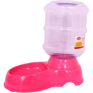 Emily Pets Pet Bowl with Water Dispenser Round Plastic Pet Bowl
