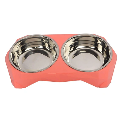 Emily Pets Food & Water Removal Stainless Steel 2 in 1 Bowl Set