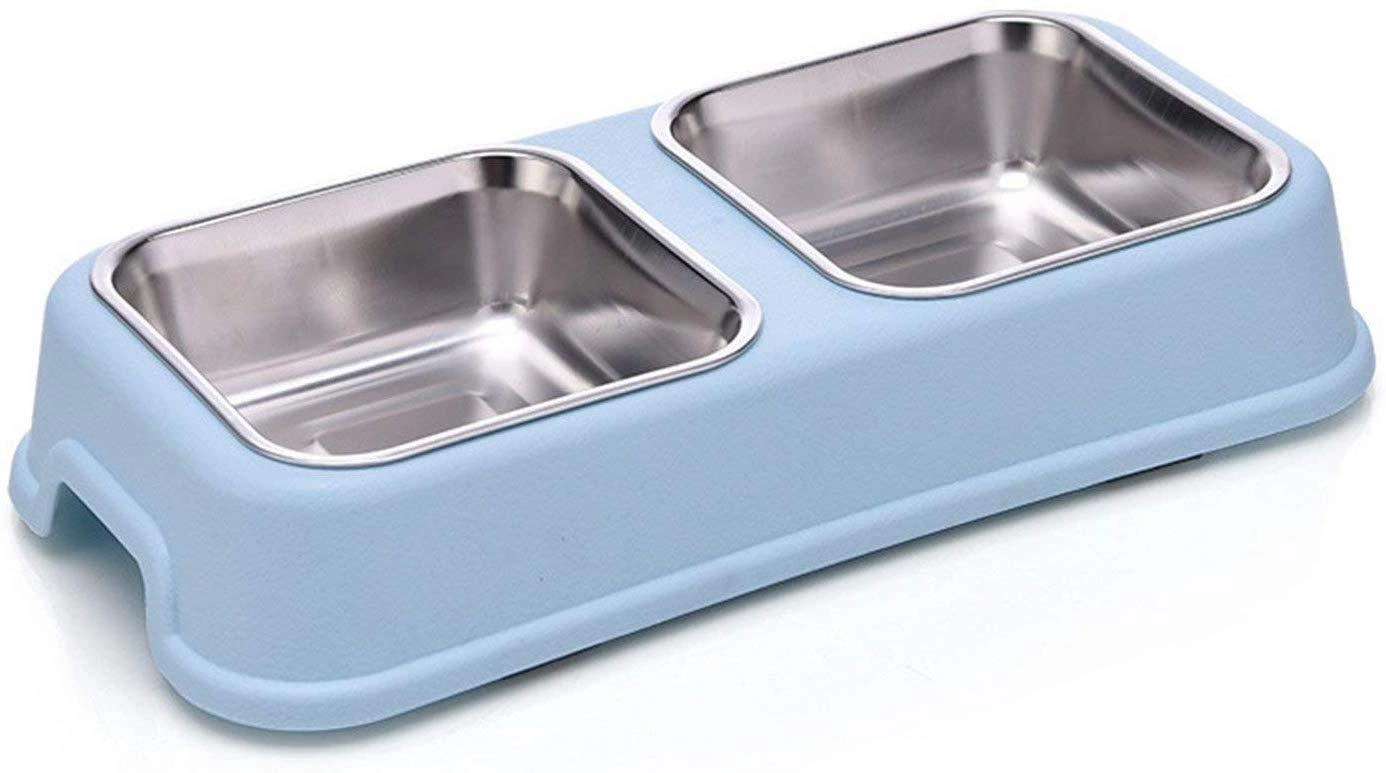 Emily Pets Stainless Steel 2 in 1 Bowl Pet Feeder for Dog &amp; cat-1179