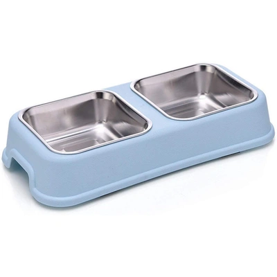 Emily Pets Stainless Steel 2 in 1 Bowl Pet Feeder for Dog & cat