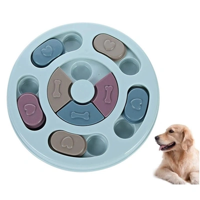 Emily Pet Interactive Feeder Bowl Dog Slow Feeder Puzzle Toy Dog Play Hide and Seek IQ Food Training Game for Pet Dogs Puppy Cats Prevent Boredom and Upset