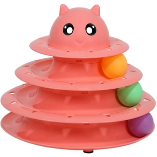 Roller 3-Level Turntable Cat Toy Balls with Three Colorful Balls