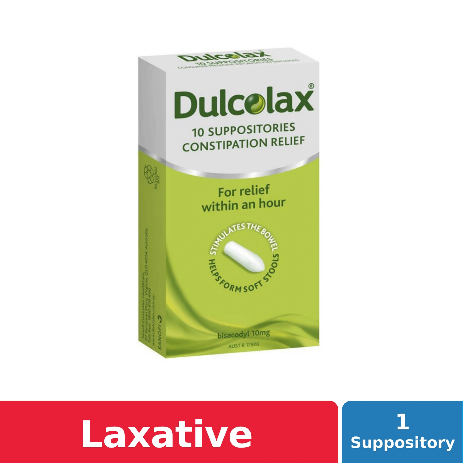 Dulcolax Adult 10mg - 10 suppositories