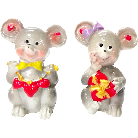 Rat Figurine With Heart HSALE-5 CM-2