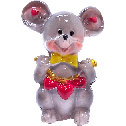 Rat Figurine With Heart HSALE-5 CM-3