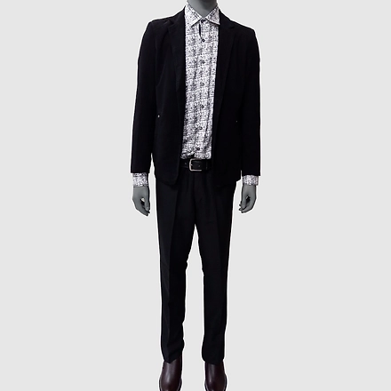 Myth Office Dress Slim Fit Solid Pants for Men-Black-Wool-34-1