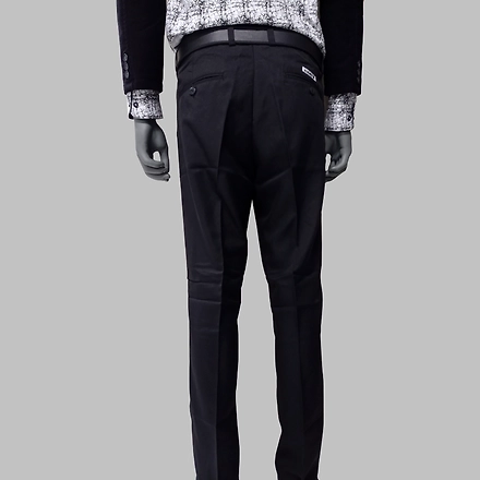 Myth Office Dress Slim Fit Solid Pants for Men-Black-Wool-34-3
