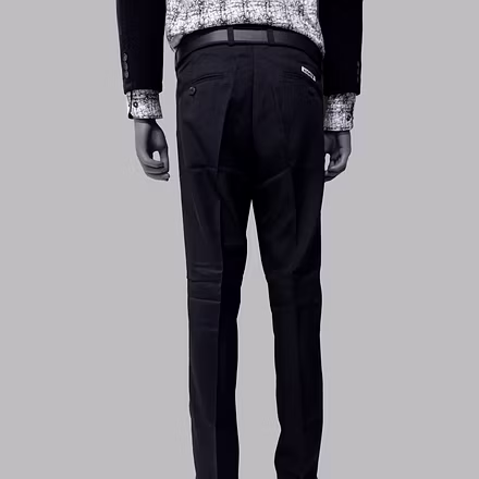 Myth Office Dress Slim Fit Solid Pants for Men-Black-Wool-36-2