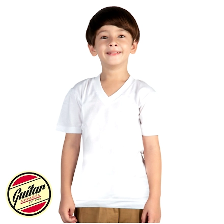 Guitar T-shirt V-Neck White-10096903