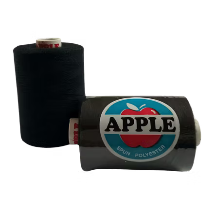 Apple Sewing Thread-Black-1000m-Spun Polyester-1