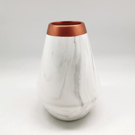 Home Décor White/ Gold Cermic Vase HS-11570688
