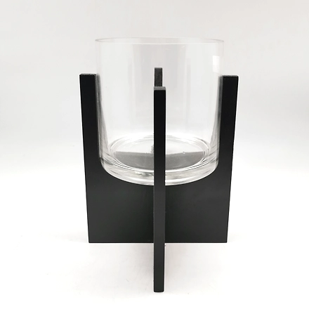 Home Décor Clear Glass Vase with wood HS-11554817