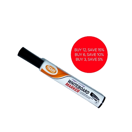 Atlas Whiteboard Marker 12P-Black-1