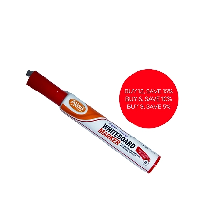 Atlas Whiteboard Marker 12P-Red-1