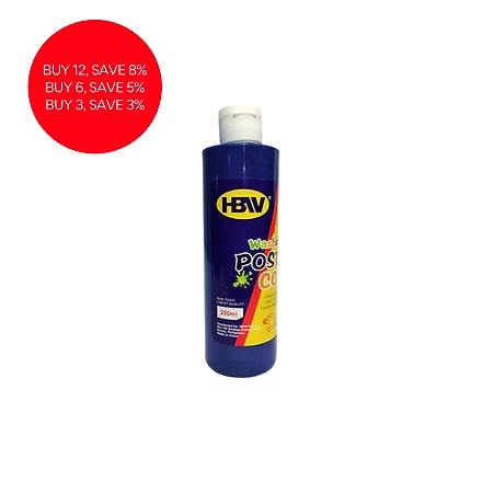 Hbw Washable Poster Color 250Ml Blue-1