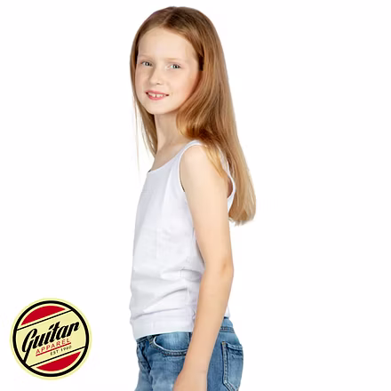 Guitar Girls Kids Sando White-40-White-100% Cotton-1