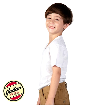Guitar T-shirt V-Neck White-40-White-100% Cotton-1