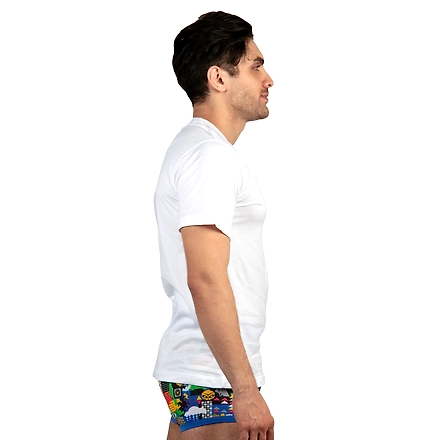 Guitar Basic V-Neck T-Shirt-100% Cotton-White-48-1
