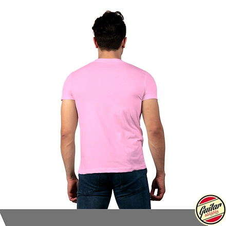 Guitar Basic Round Neck T-Shirt-Pink-Extra Large-1