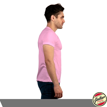 Guitar Basic Round Neck T-Shirt-Pink-Extra Large-2