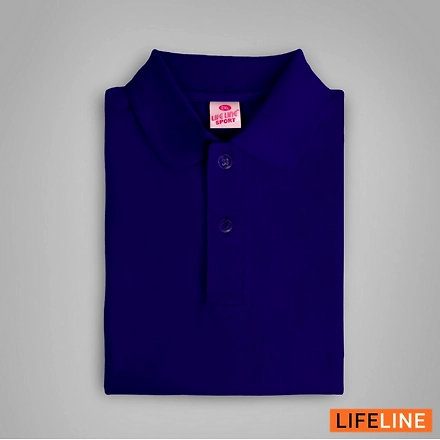 Lifeline Polo Shirt for Ladies-Royal Blue-Large-Combed Cotton-1