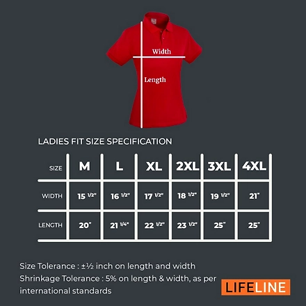 Lifeline Polo Shirt for Ladies-Royal Blue-Large-Combed Cotton-2