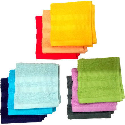Face Towel Cotton Terry Satin 12x12-11345122