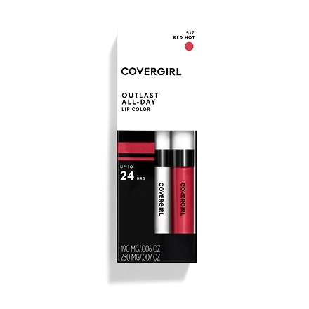 Covergirl Outlast All-Day Lip Color with Topcoat Red Hot-11537146