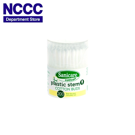 Sanicare Plastic Stem Cotton Buds-200 Tips-1
