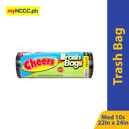 Cheers Trash Bag Black Medium 22inx24in 10s-10953426