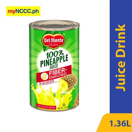 Del Monte Juice Drink Pineapple Juice Unsweetened Fiber Enriched 1.36L-10006408