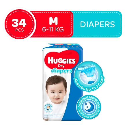 Huggies Baby Diaper Hug Dry Economy Medium 34s-11054337